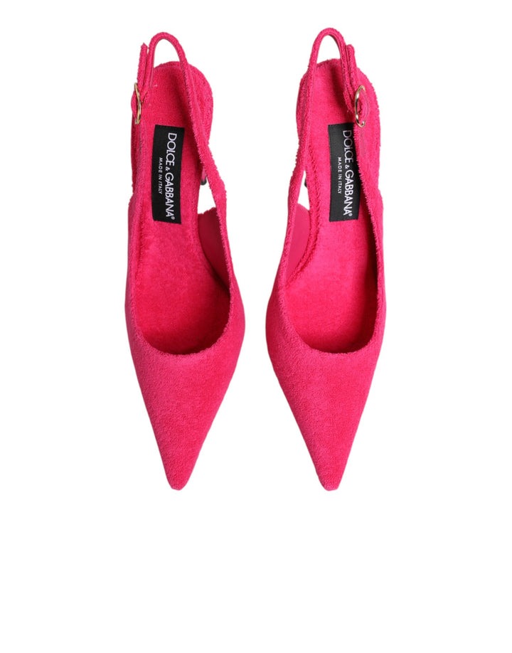 Dolce &amp; Gabbana Sample Sale Dolce &amp; Gabbana Pink Suede High Heels Slingback Shoes - | Designer outlet