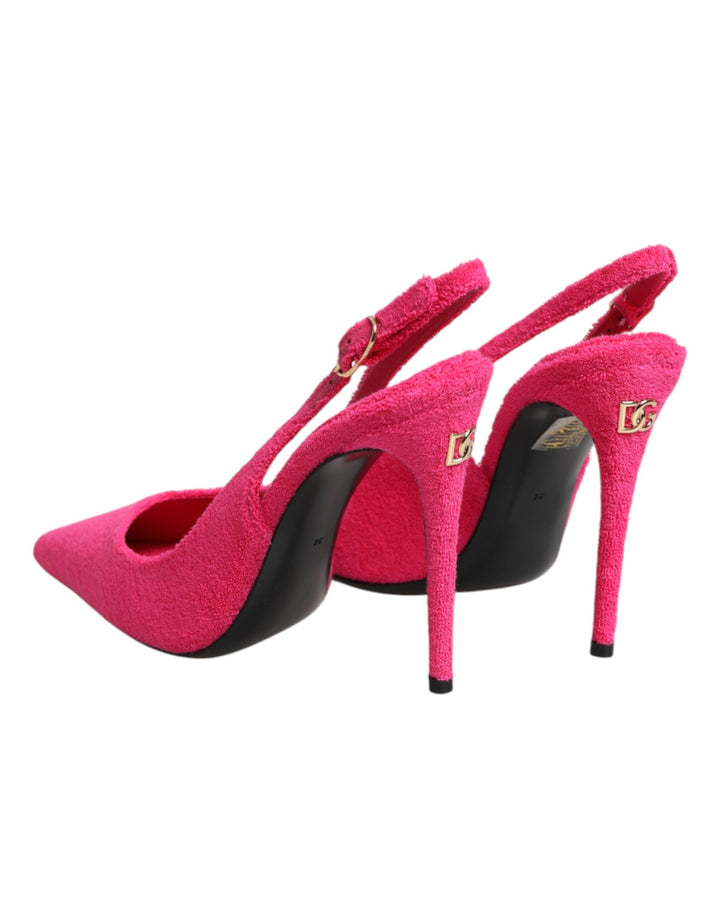 Dolce &amp; Gabbana Sample Sale Dolce &amp; Gabbana Pink Suede High Heels Slingback Shoes - | Designer outlet