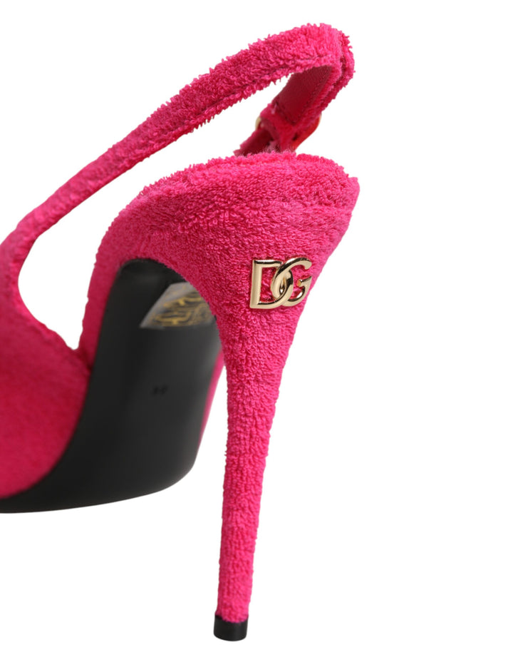 Dolce &amp; Gabbana Sample Sale Dolce &amp; Gabbana Pink Suede High Heels Slingback Shoes - | Designer outlet