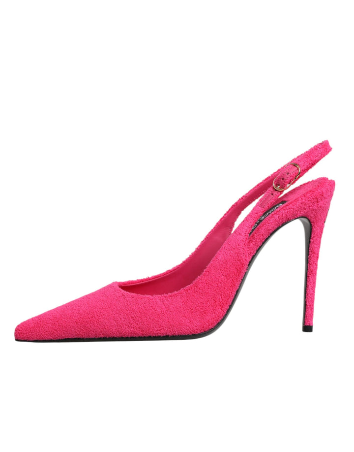 Dolce &amp; Gabbana Sample Sale Dolce &amp; Gabbana Pink Suede High Heels Slingback Shoes - | Designer outlet