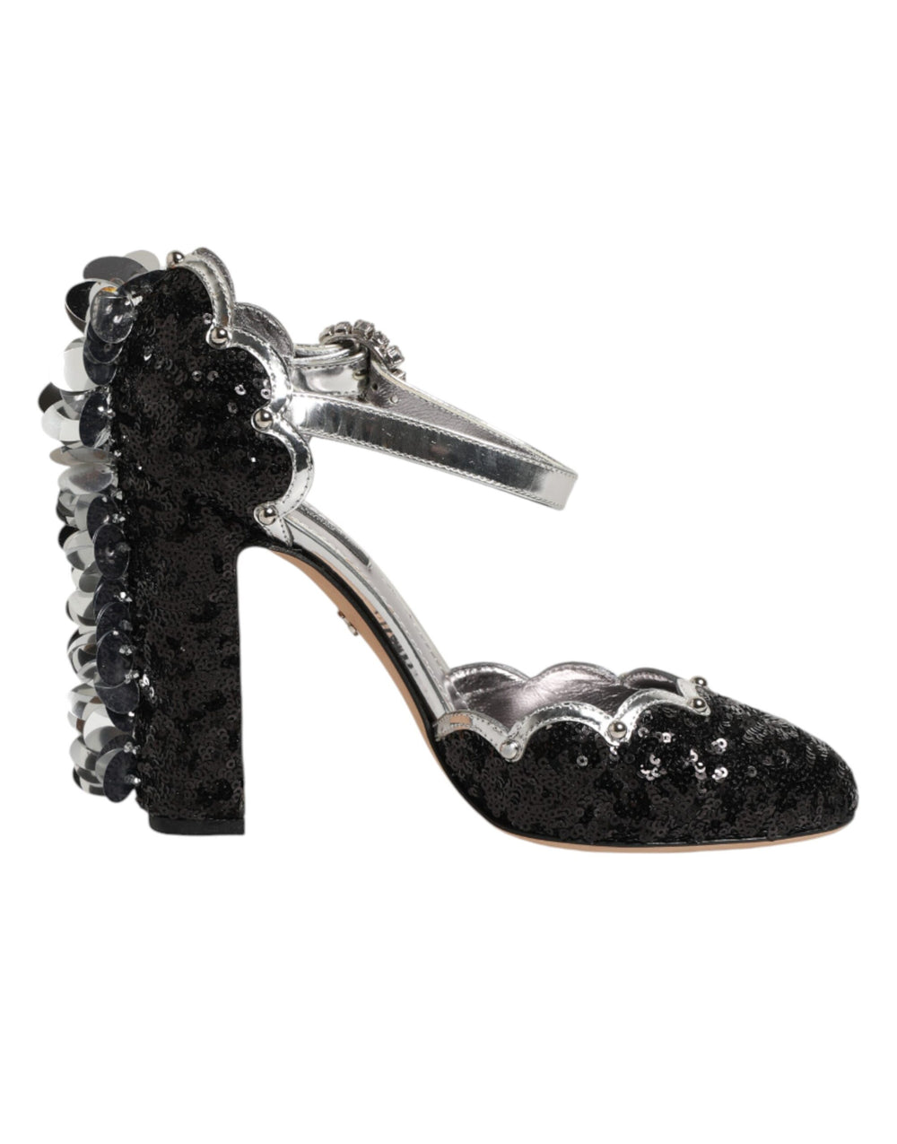 Dolce & Gabbana Sample Sale Dolce & Gabbana Black Sequined Ankle Strap Sandals Shoes - | Designer outlet
