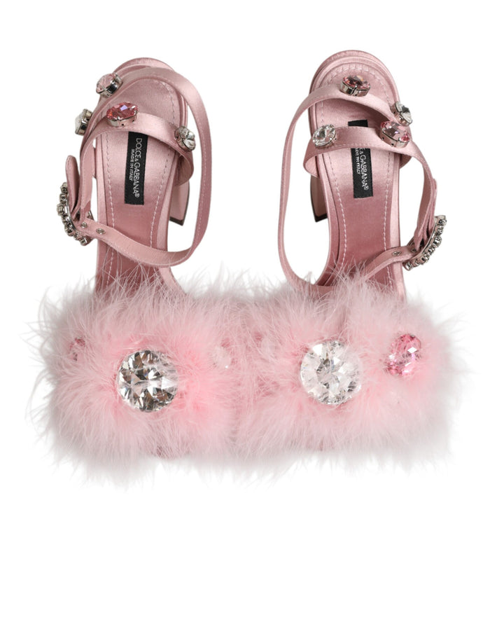 Dolce &amp; Gabbana Sample Sale Dolce &amp; Gabbana Pink Sequined Ankle Strap Sandals Shoes - | Designer outlet