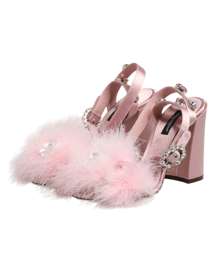 Dolce &amp; Gabbana Sample Sale Dolce &amp; Gabbana Pink Sequined Ankle Strap Sandals Shoes - | Designer outlet