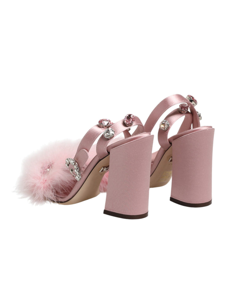 Dolce &amp; Gabbana Sample Sale Dolce &amp; Gabbana Pink Sequined Ankle Strap Sandals Shoes - | Designer outlet