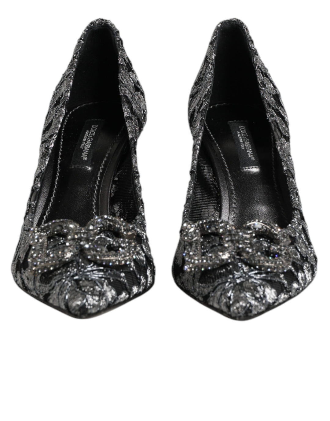 Dolce &amp; Gabbana Sample Sale Dolce &amp; Gabbana Silver Lace DG Amore Heels Pumps Shoes - | Designer outlet