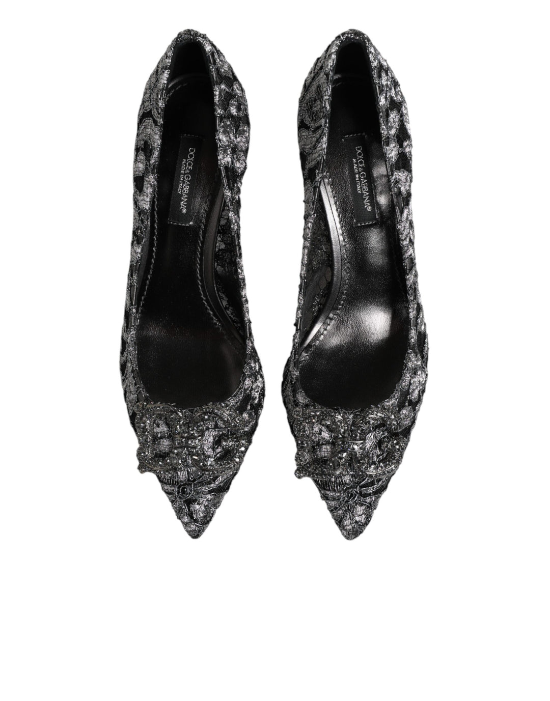 Dolce &amp; Gabbana Sample Sale Dolce &amp; Gabbana Silver Lace DG Amore Heels Pumps Shoes - | Designer outlet