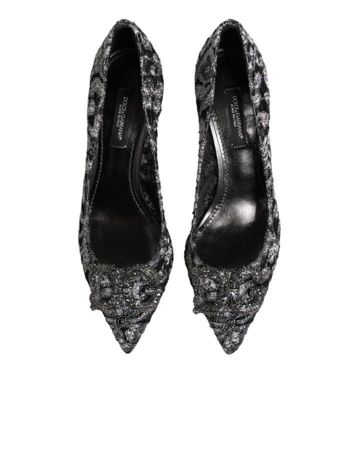 Dolce &amp; Gabbana Sample Sale Dolce &amp; Gabbana Silver Lace DG Amore Heels Pumps Shoes - | Designer outlet