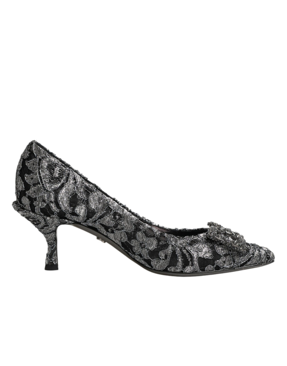 Dolce & Gabbana Sample Sale Dolce & Gabbana Silver Lace DG Amore Heels Pumps Shoes - | Designer outlet
