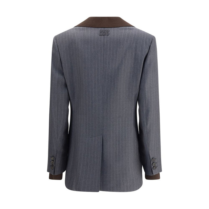 Miu Miu Gray Fleece Wool Blazer