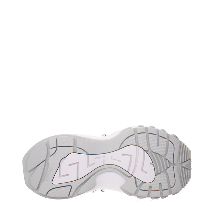 Versace White Fabric Chunky Sneakers