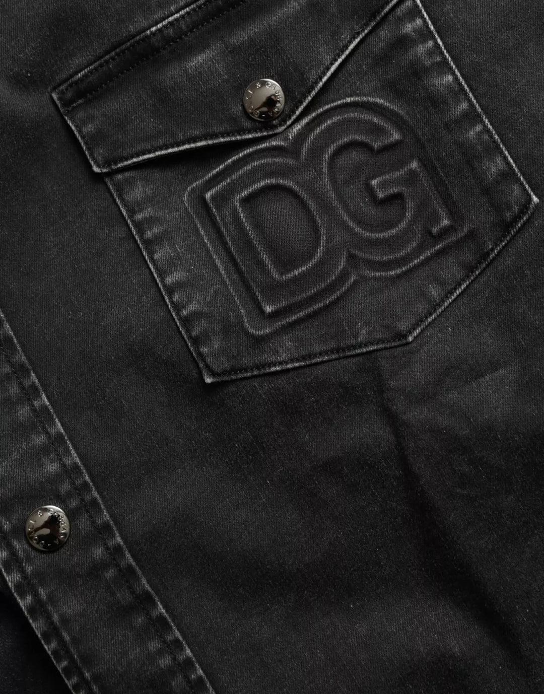 Dolce &amp; Gabbana Black Cotton Long Sleeve Denim Casual Shirt by Dolce &amp; Gabbana outlet now on sale