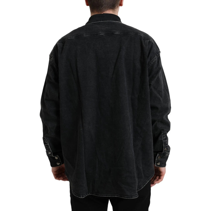 Dolce &amp; Gabbana Black Cotton Long Sleeve Denim Casual Shirt by Dolce &amp; Gabbana outlet now on sale