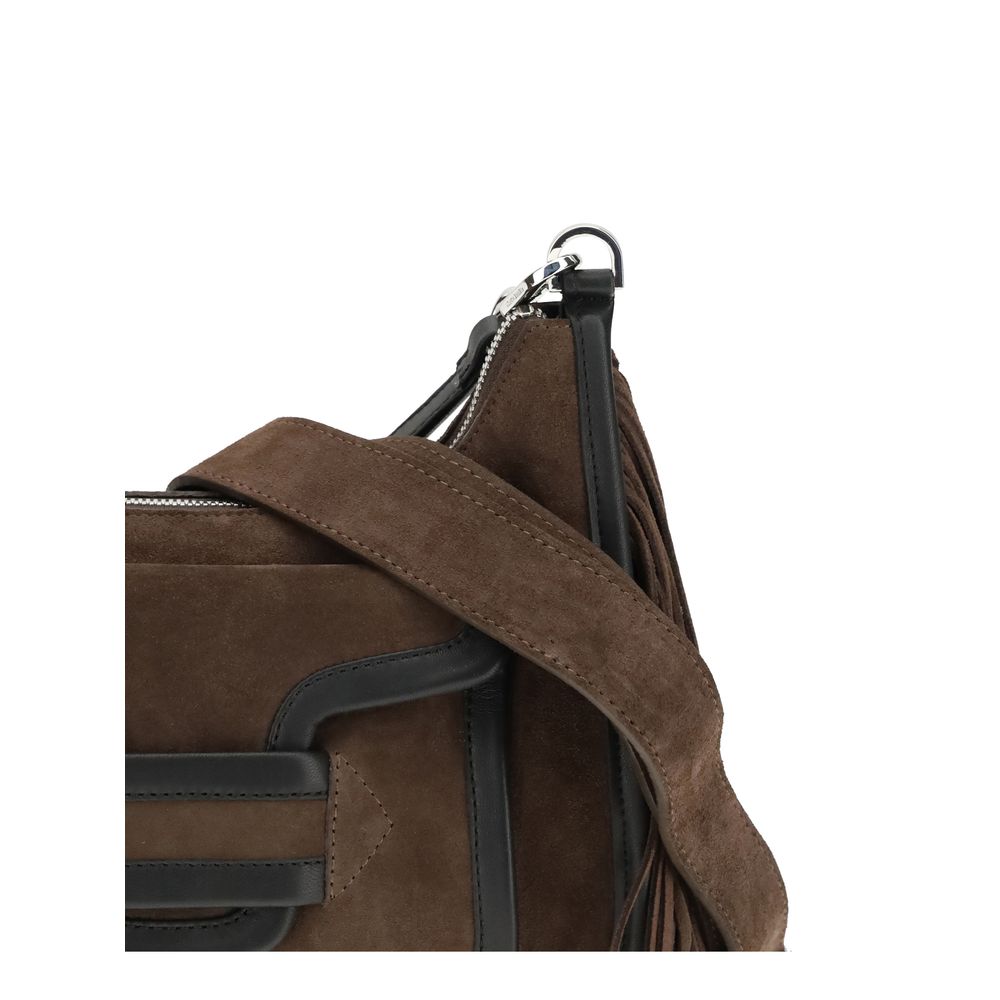 Pierre Hardy Brown Calf Leather Bos Taurus Shoulder Bag