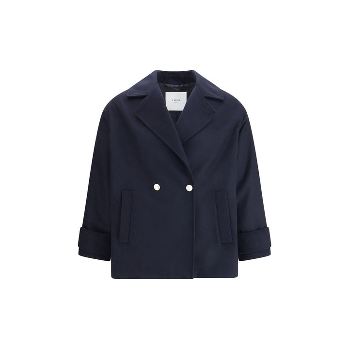 Cruna Blue Fleece Wool Coat by Cruna outlet now on sale