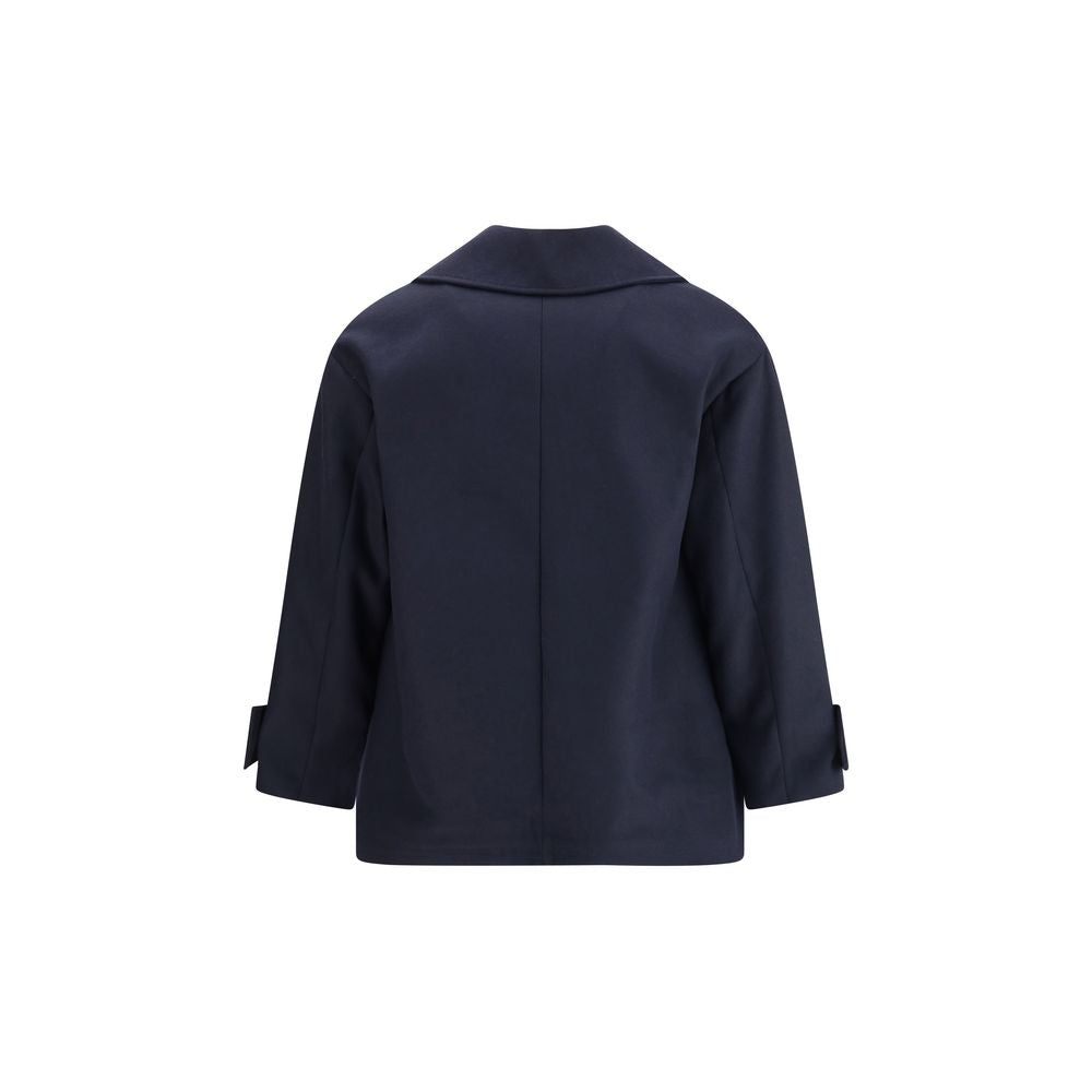 Cruna Blue Fleece Wool Coat by Cruna outlet now on sale