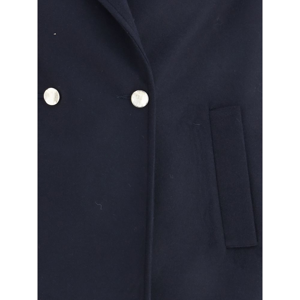 Cruna Blue Fleece Wool Coat by Cruna outlet now on sale