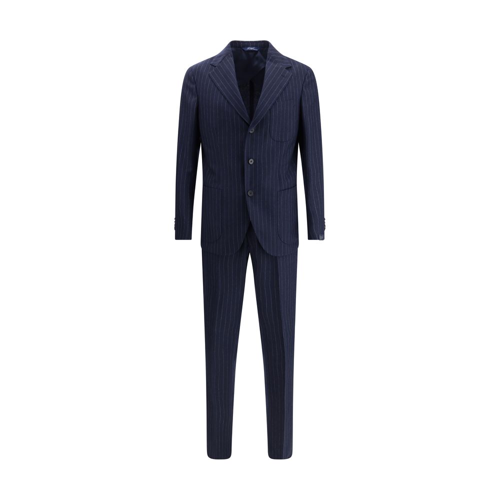 Gi Capri Blue Fleece Wool Two-Piece Suit by Gi Capri outlet now on sale