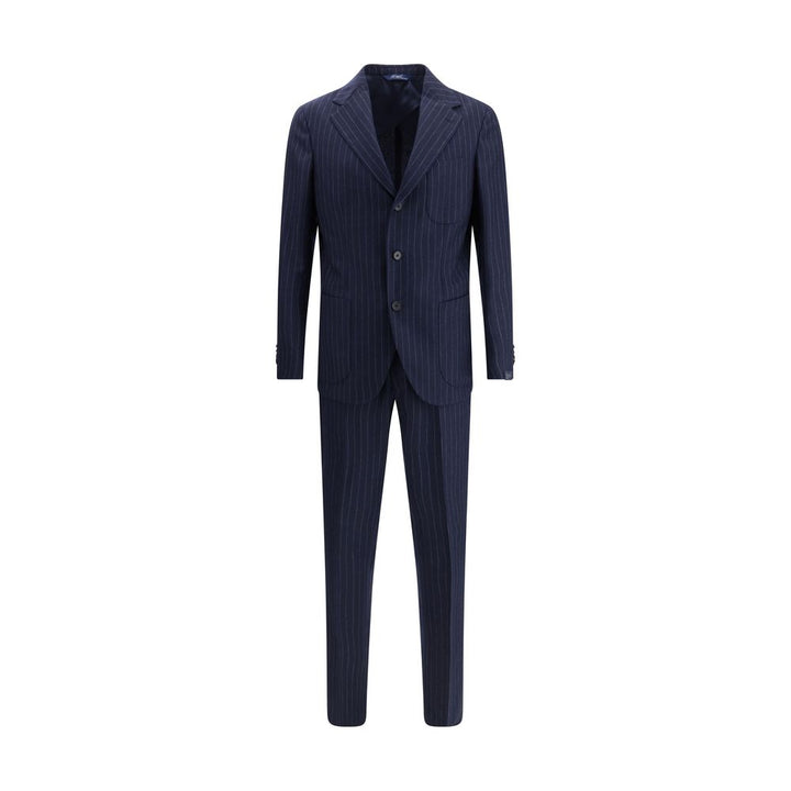 Gi Capri Blue Fleece Wool Two-Piece Suit by Gi Capri outlet now on sale