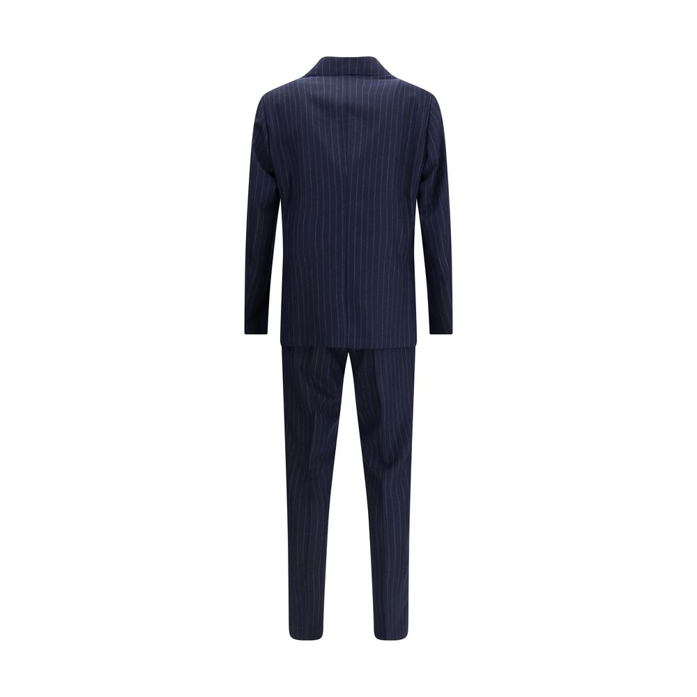 Gi Capri Blue Fleece Wool Two-Piece Suit by Gi Capri outlet now on sale