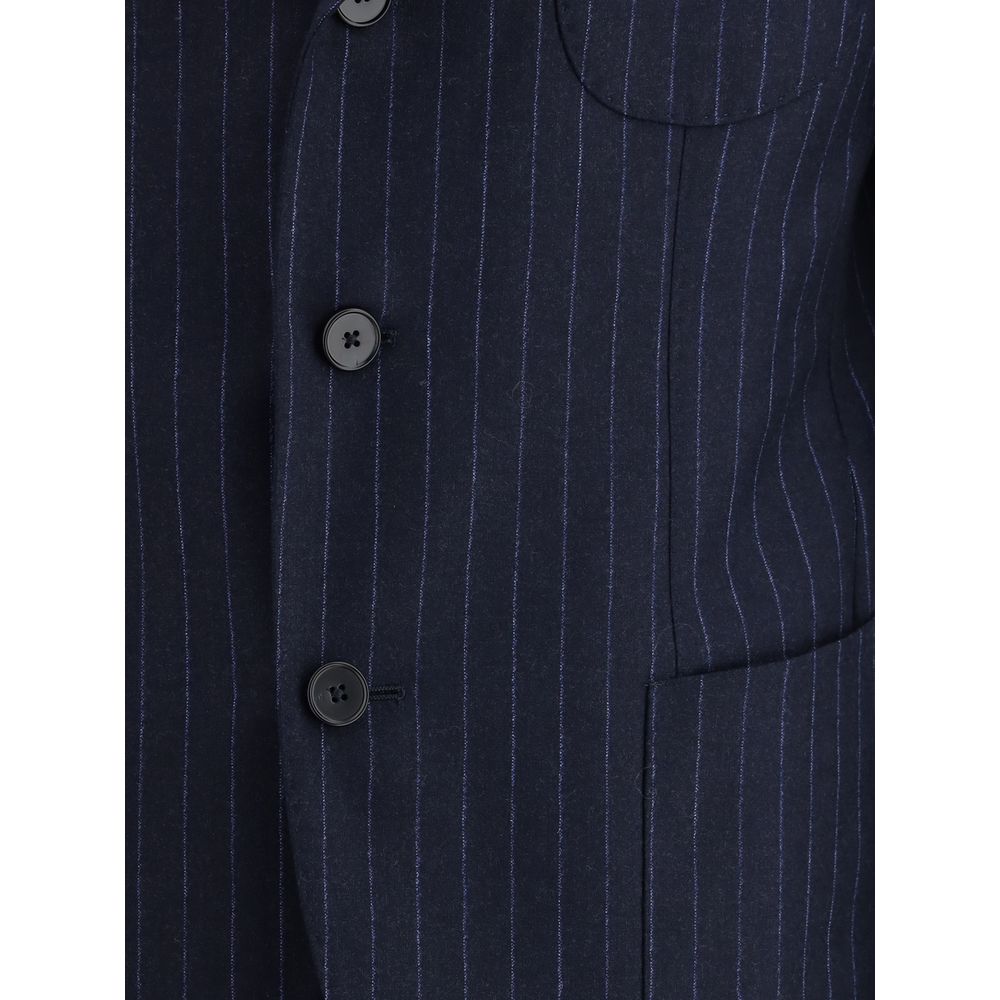 Gi Capri Blue Fleece Wool Two-Piece Suit by Gi Capri outlet now on sale