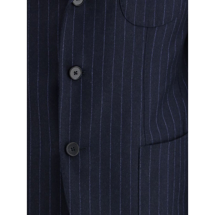 Gi Capri Blue Fleece Wool Two-Piece Suit by Gi Capri outlet now on sale