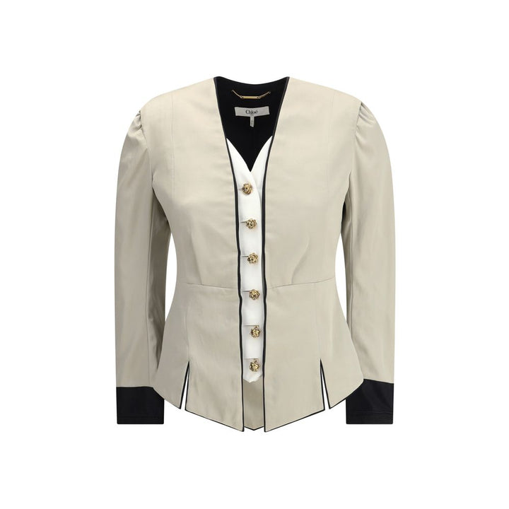Chloé Silver Silk Coat by Chloé outlet now on sale