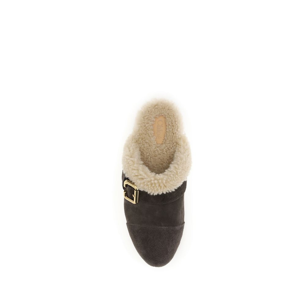 Chloé Brown Lamb Ovis Aries Aries Clogs by Chloé outlet now on sale