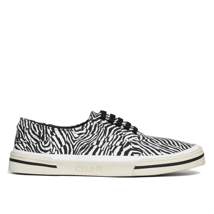 Celine Black Canvas Low Top Sneakers