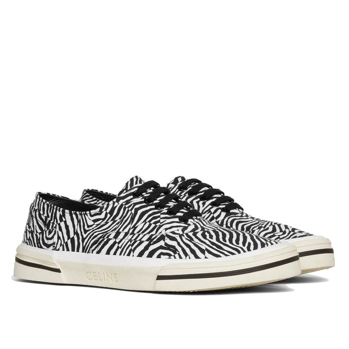 Celine Black Canvas Low Top Sneakers