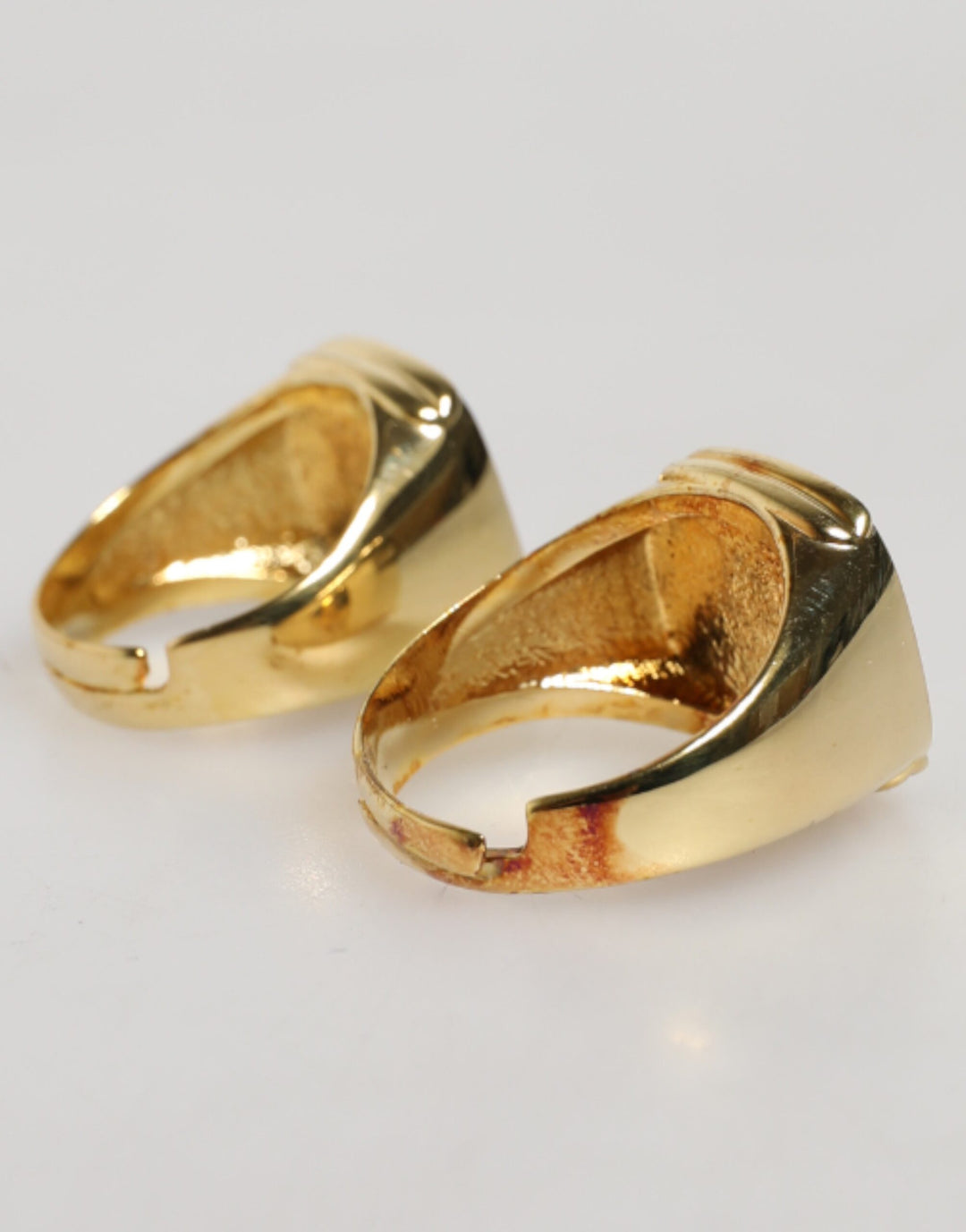 Dolce &amp; Gabbana Sample Sale Dolce &amp; Gabbana Gold-Tone Real Brass Black Enamel "DG" Adjustable Rings - | Designer outlet