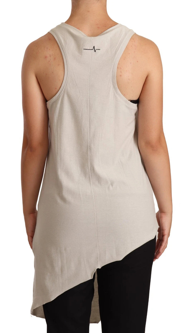 Max Mara Sample Sale Max Mara Light Gray 100% Cotton Sleeveless Razor Back Tank Top - | Designer outlet