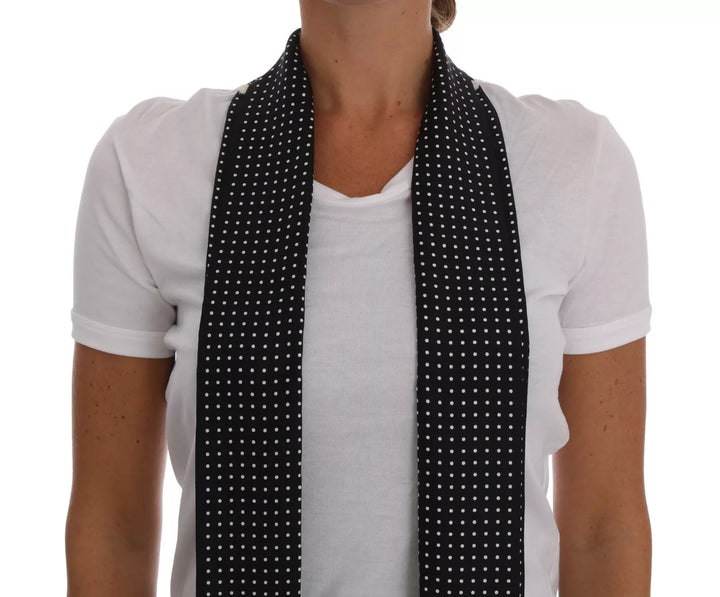 Dolce &amp; Gabbana Sample Sale Dolce &amp; Gabbana White Cotton Black Silk Scarf Top T-shirt - | Designer outlet