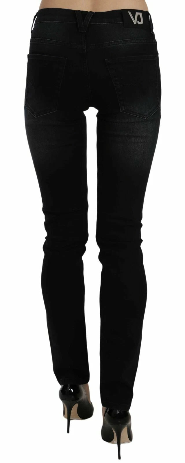 Versace Jeans Couture Dark Black Dora Slim Fit Denim Pants by Versace Jeans Couture outlet now on sale