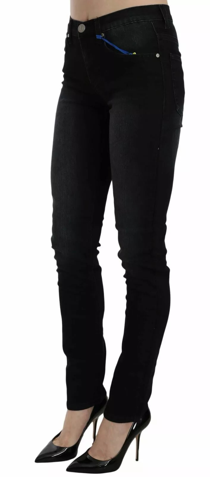 Versace Jeans Couture Dark Black Dora Slim Fit Denim Pants by Versace Jeans Couture outlet now on sale