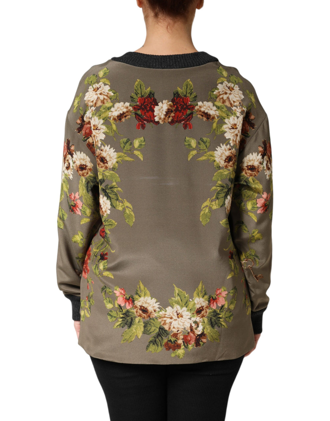 Dolce &amp; Gabbana Sample Sale Dolce &amp; Gabbana Enchanted Sicily Silk Crewneck Blouse Sweater - | Designer outlet