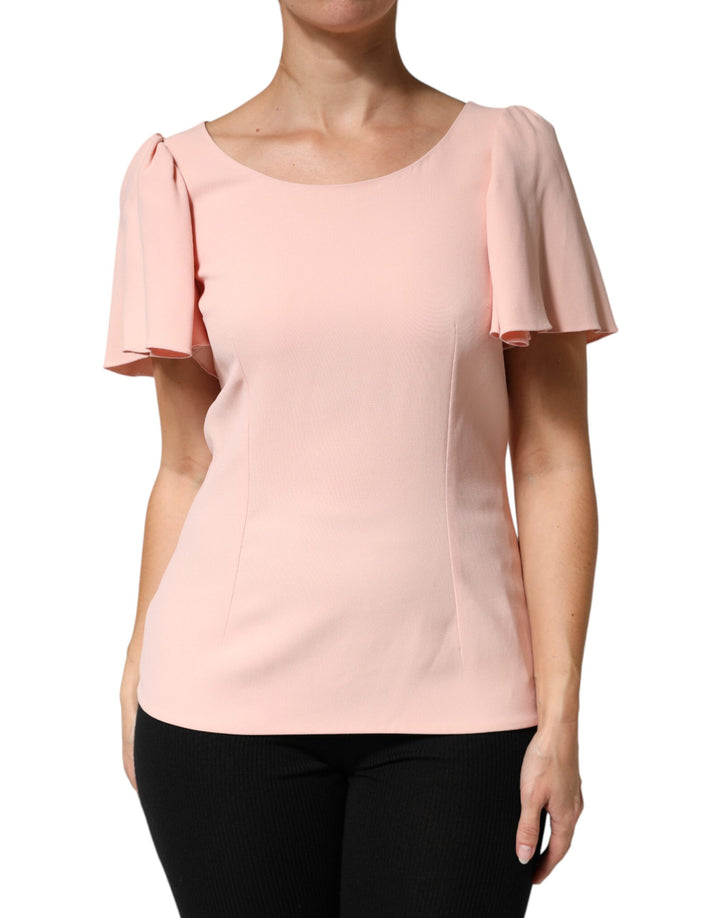 Dolce &amp; Gabbana Sample Sale Dolce &amp; Gabbana Pink Short Sleeves Round Neck Blouse Top - | Designer outlet