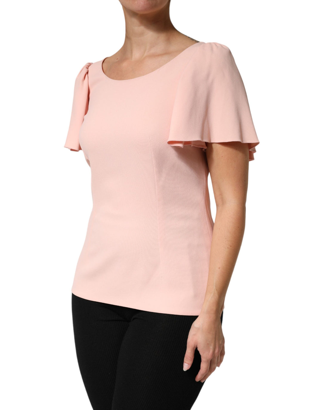 Dolce &amp; Gabbana Sample Sale Dolce &amp; Gabbana Pink Short Sleeves Round Neck Blouse Top - | Designer outlet
