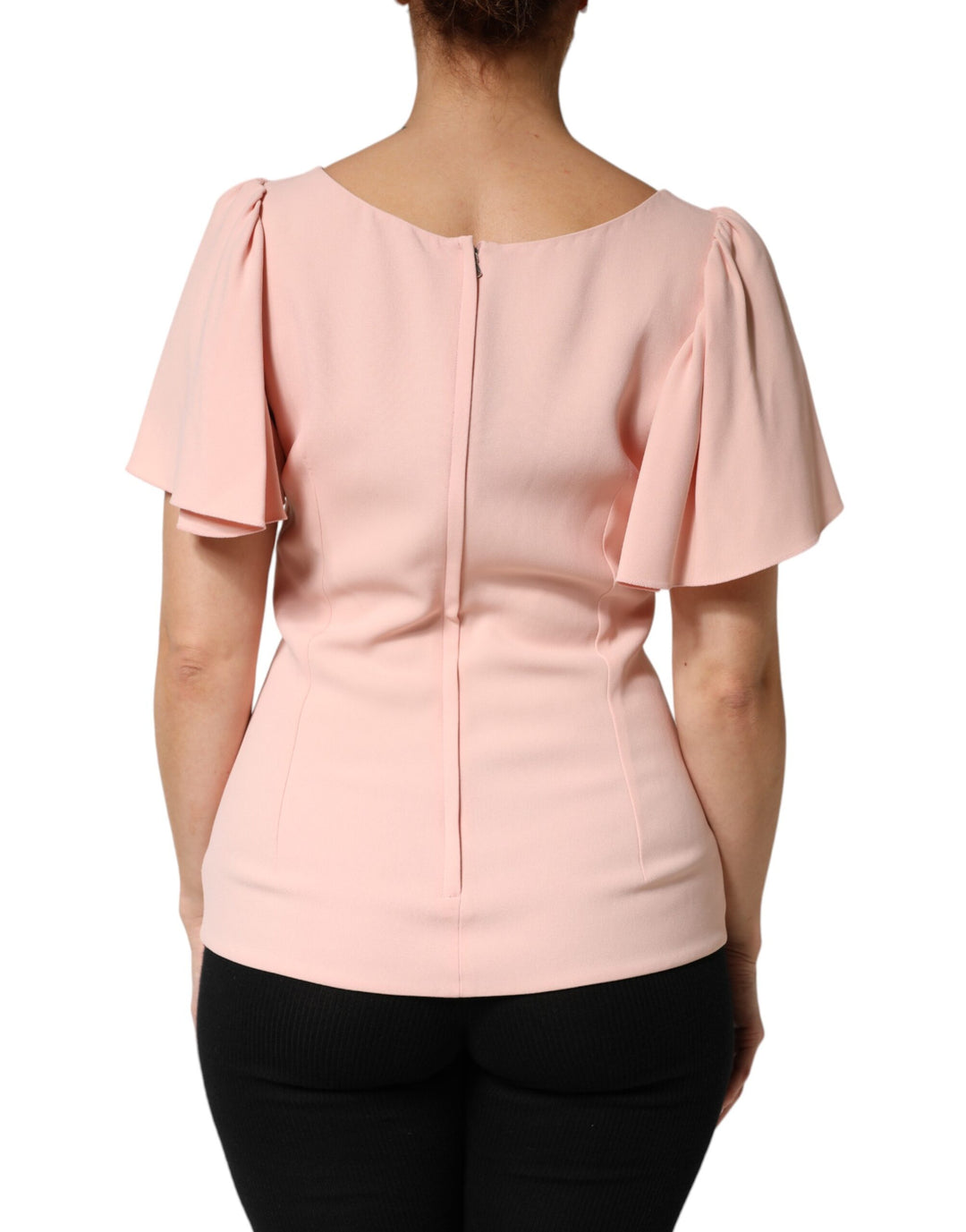 Dolce &amp; Gabbana Sample Sale Dolce &amp; Gabbana Pink Short Sleeves Round Neck Blouse Top - | Designer outlet