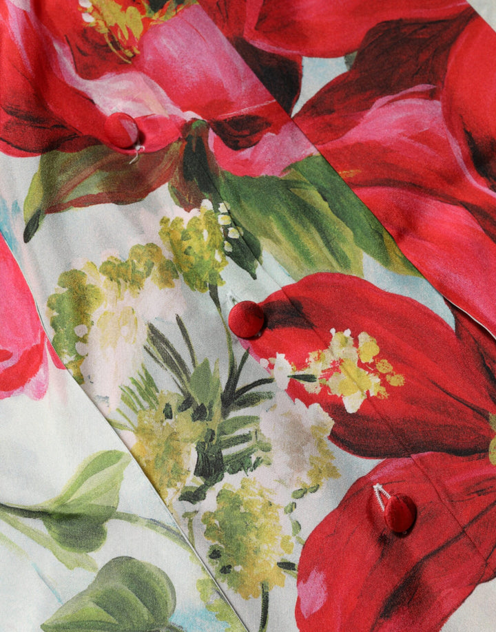 Dolce &amp; Gabbana Multicolor Floral Long Sleeves Blouse Top by Dolce &amp; Gabbana outlet now on sale