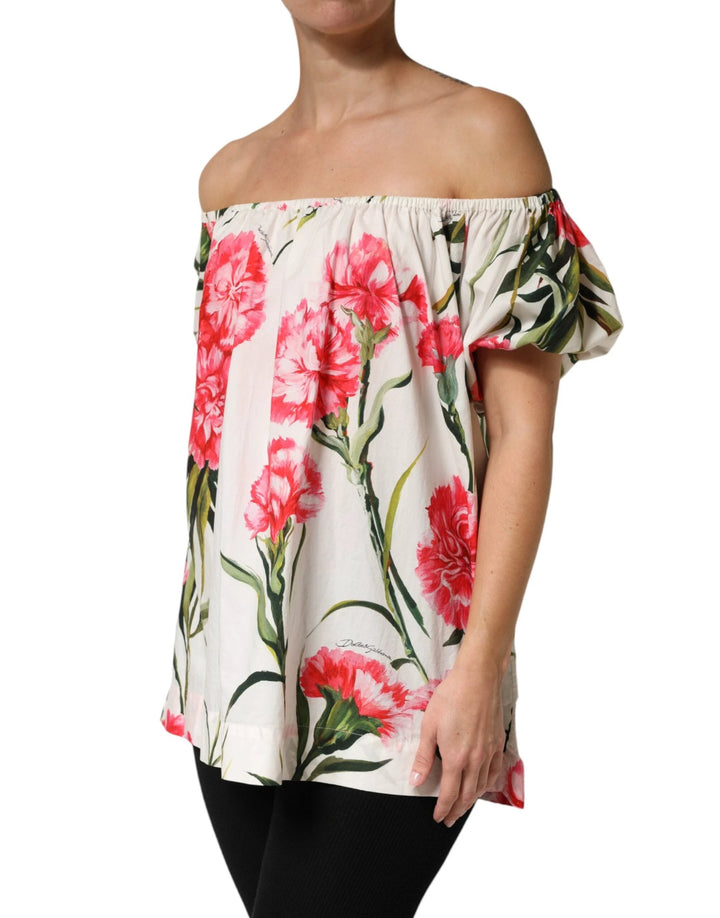 Dolce &amp; Gabbana Multicolor Floral Off Shoulder Blouse Top