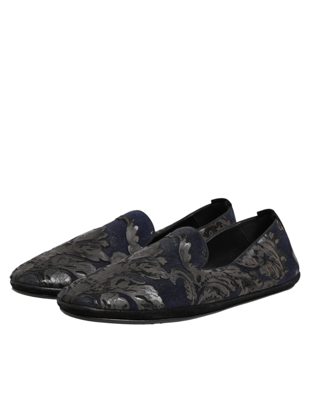 Dolce & Gabbana Black Jacquard Leather Slip On Loafers Shoes by Dolce & Gabbana outlet now on sale