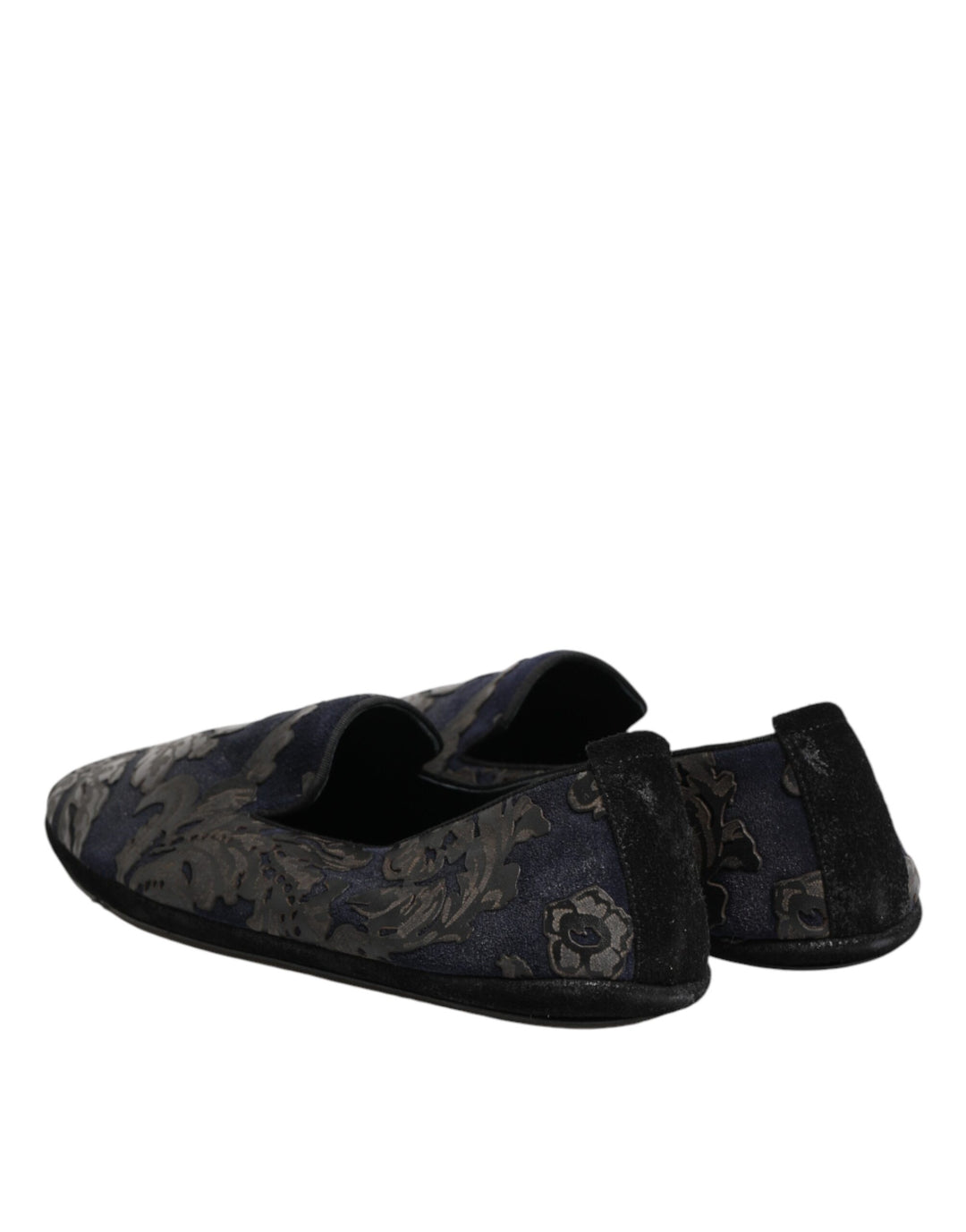 Dolce & Gabbana Black Jacquard Leather Slip On Loafers Shoes by Dolce & Gabbana outlet now on sale