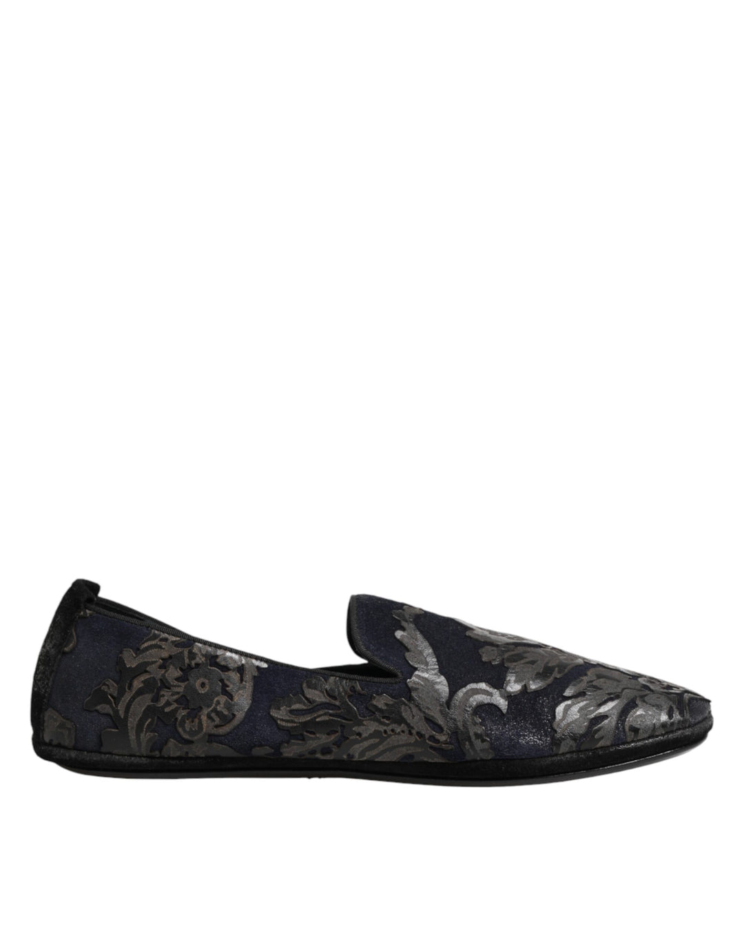 Dolce & Gabbana Black Jacquard Leather Slip On Loafers Shoes by Dolce & Gabbana outlet now on sale