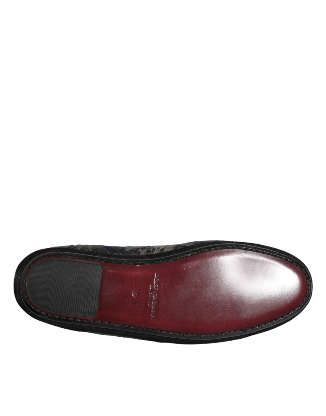 Dolce & Gabbana Black Jacquard Leather Slip On Loafers Shoes by Dolce & Gabbana outlet now on sale