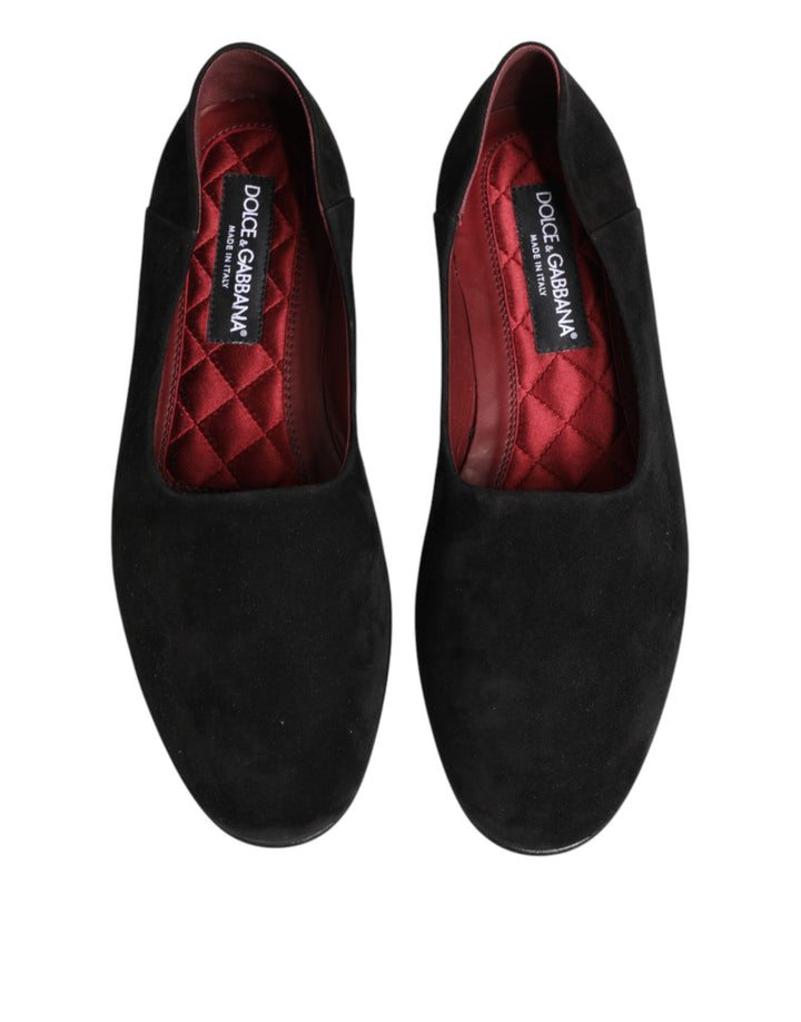 Dolce & Gabbana Black Leather Suede Slip On Loafers Dress Shoes by Dolce & Gabbana outlet now on sale
