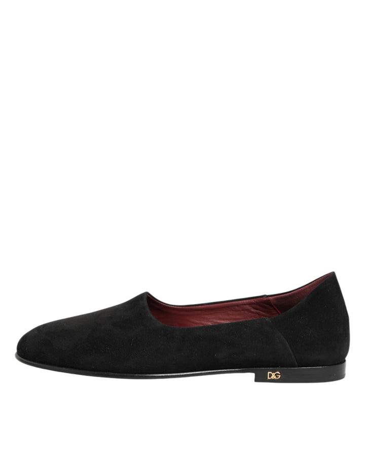 Dolce & Gabbana Black Leather Suede Slip On Loafers Dress Shoes by Dolce & Gabbana outlet now on sale