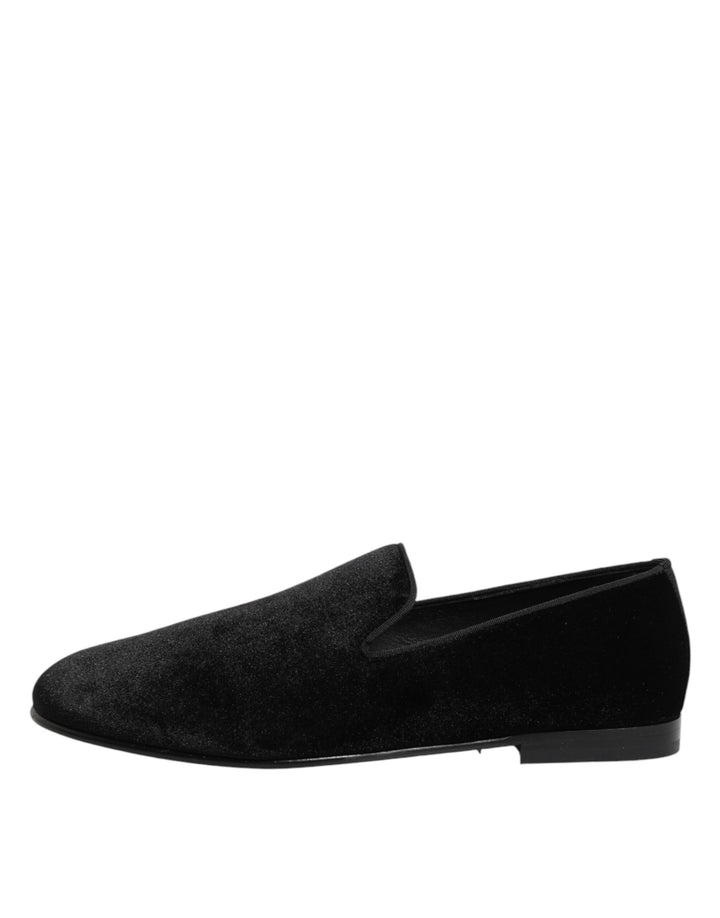 Dolce & Gabbana Black Leather Suede Slip On Loafers Dress Shoes by Dolce & Gabbana outlet now on sale