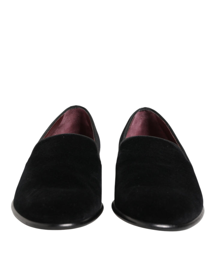 Dolce & Gabbana Black Leather Suede Slip On Loafer Dress Shoes by Dolce & Gabbana outlet now on sale