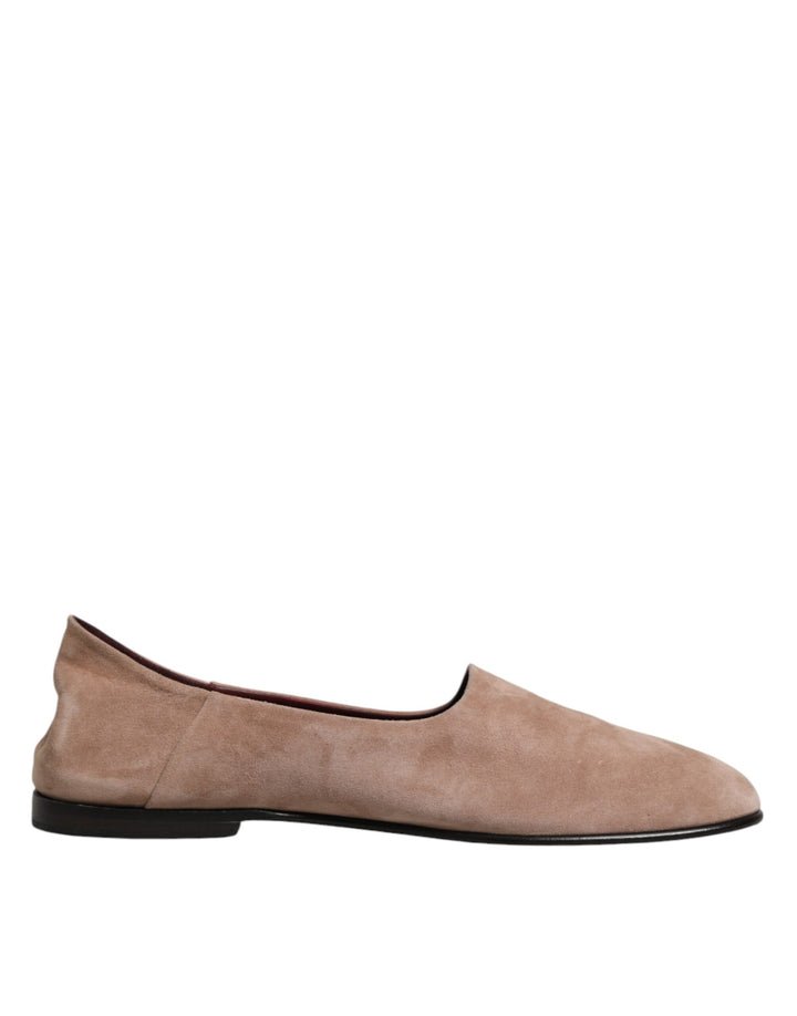 Dolce & Gabbana Beige Leather Suede Slip On Loafers Dress Shoes by Dolce & Gabbana outlet now on sale