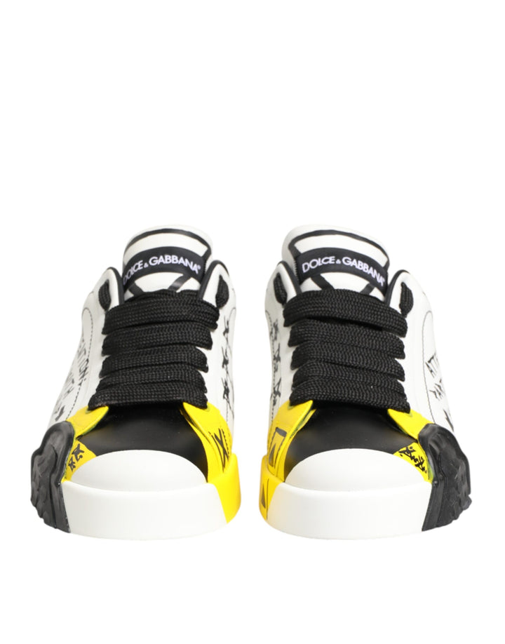 Dolce &amp; Gabbana Sample Sale Dolce &amp; Gabbana Multicolor Leather Graffiti Low Top Sneakers Shoes - | Designer outlet